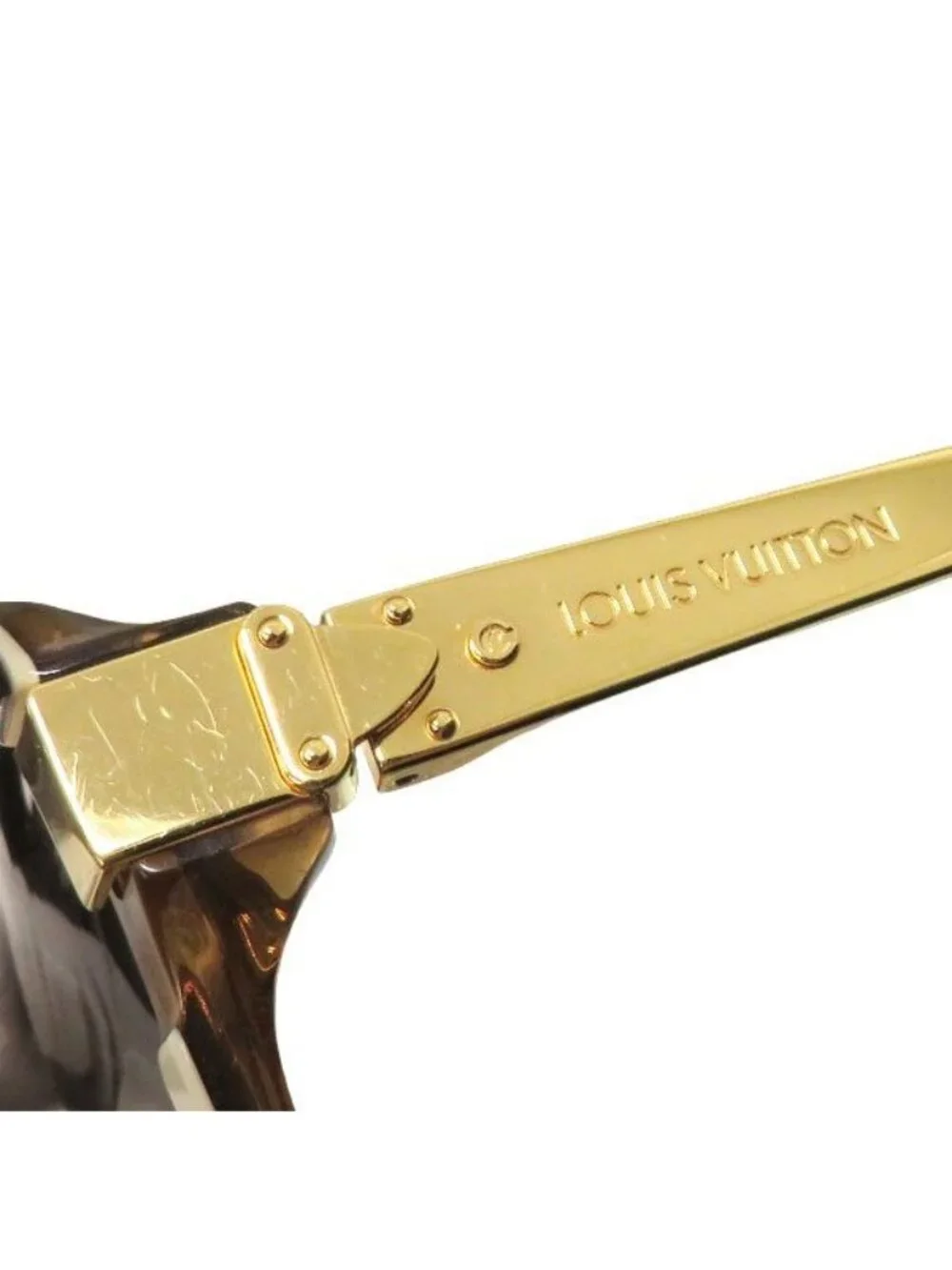 Louis Vuitton Sunglasses Petit Spcon 56 17 Acetate Nickel Alloy Brown Gold